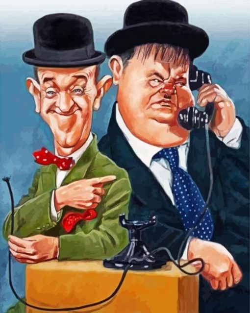 Stan And Ollie Caricature Art Diamond Paintings