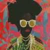 Stylish African Girl In Turban Diamond Paintings