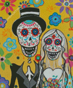 Sugar Skull Wedding Couple Love Diamond Paintings