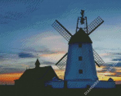 Sunset Lytham Windmill Diamond Paintings