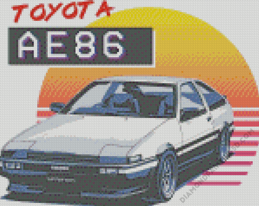 Toyota AE86 Illustration Art Diamond Paintings