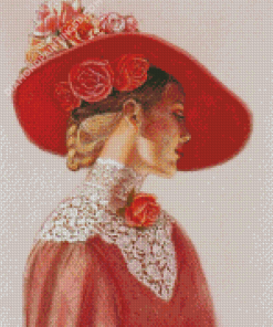 Victorian Woman In Hat Diamond Paintings
