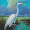 White Egret Diamond Paintings