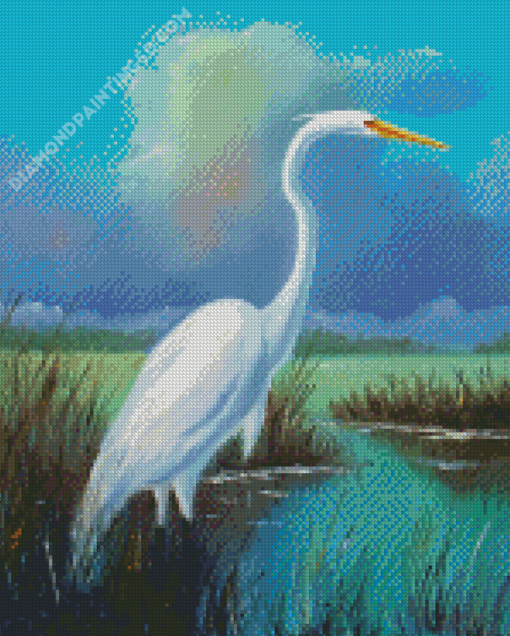 White Egret Diamond Paintings