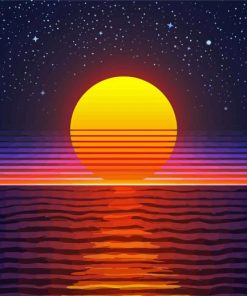 Aesthetic Sunset Over Water Diamond Paintings