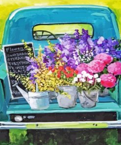 Aesthetic Truck With Flowers Diamond Paintings