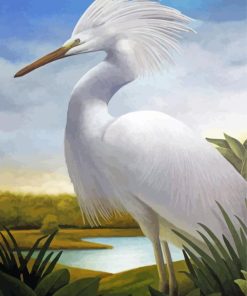 Beautiful White Heron Diamond Paintings