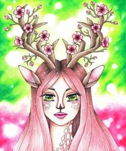 Deer Girl Diamond Paintings