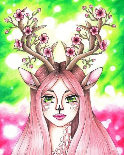 Deer Girl Diamond Paintings