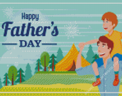 Happy Fathers Day Illustration Diamond Paintings