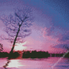 Lake Purple Night Diamond Paintings