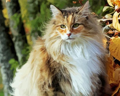 Norwegian Forest Cat Illustration Diamond Paintings