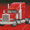Red Peterbilt Semi Truck Diamond Paintings