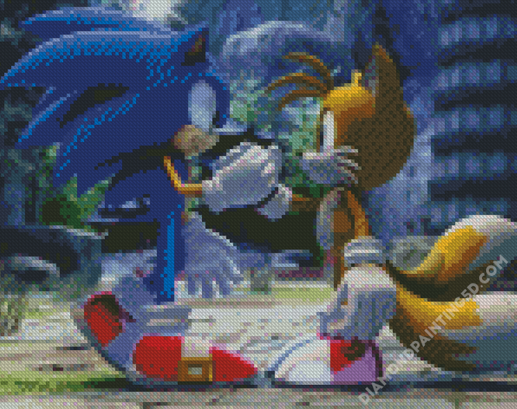 Sonic The Hedgehog Miles Tails Prower - Diamond Paintings 