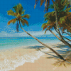 Tobago Beach Palm Trees Diamond Paintings