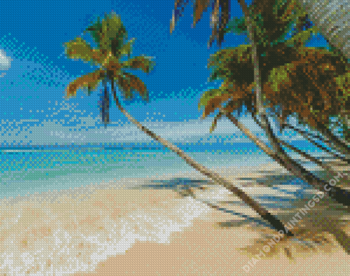 Tobago Beach Palm Trees Diamond Paintings