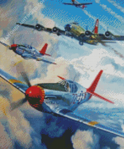 Tuskegee Airmen American Military Planes Diamond Paintings