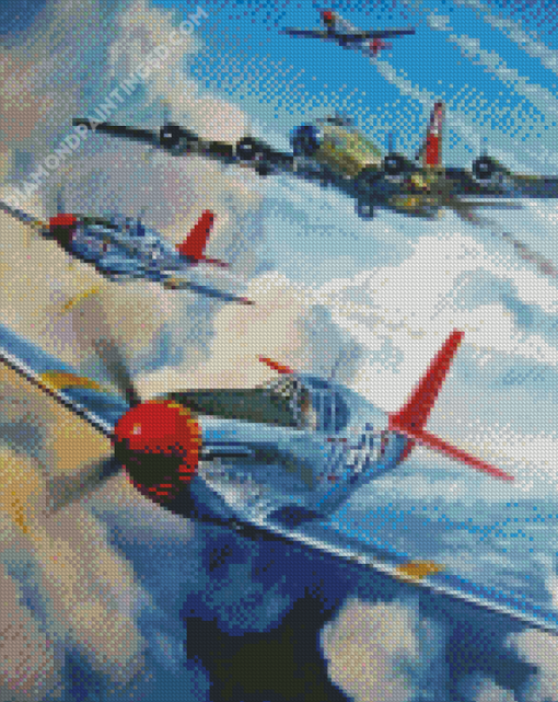 Tuskegee Airmen American Military Planes Diamond Paintings