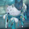 White And Grey Wolves Diamond Paintings
