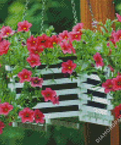 White Hanging Basket Diamond Paintings