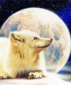 Arctic Fox Moonlight Diamond Paintings