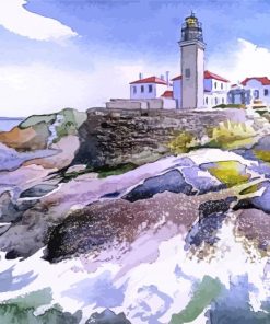 Beavertail Lighthouse Art Diamond Paintings