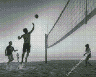 Black And White Beach Volleyball Diamond Paintings