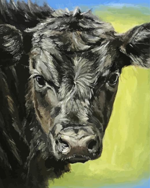 Black Cow Illustration Diamond Painting 