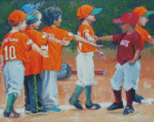 Boys Playing Baseball Diamond Paintings