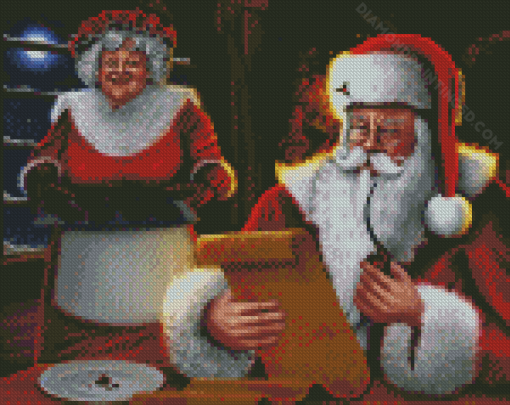 Mrs Claus And Mr Claus Diamond Paintings