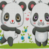 Cute Panda Couple Diamond Paintings