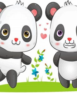 Cute Panda Couple Diamond Paintings