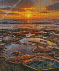 La Jolla Tide Pools At Sunset Diamond Paintings