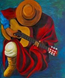 Latino Man Playing Guitar Diamond Paintings