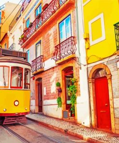 Lisbon City Tram Diamond Paintings