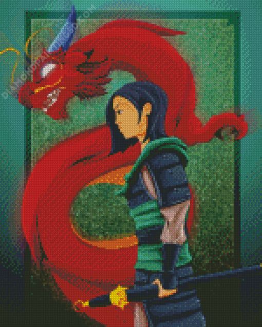 Mushu And Mulan Characters Diamond Paintings