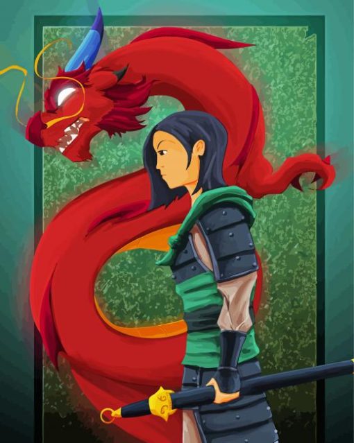 Mushu And Mulan Characters Diamond Paintings