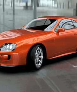 Orange Toyota Supra Mk4 Diamond Paintings