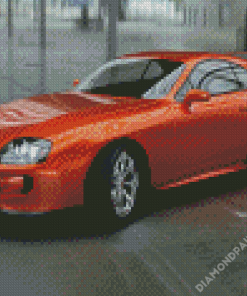 Orange Toyota Supra Mk4 Diamond Paintings