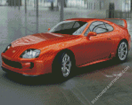 Orange Toyota Supra Mk4 Diamond Paintings