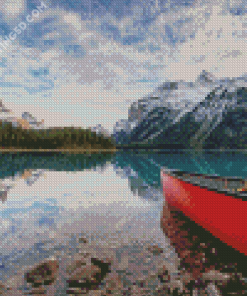 Red Canoe Canada Diamond Paintings
