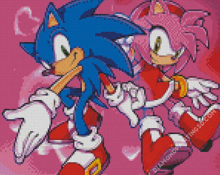 Cute Sonic Amy Rose - Diamond Paintings 