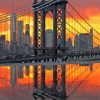 Sunset Over Manhattan Bridge Diamond Paintings