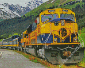 Winter Alaska Railroad Train Diamond Paintings