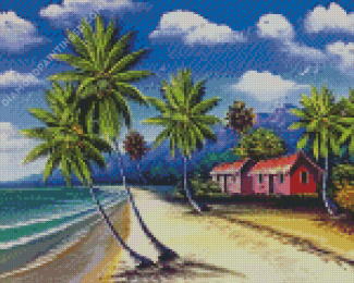 Beach Coconut Tree Diamond Paintings