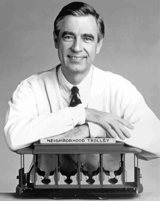 Black And White Fred Rogers Diamond Paintings