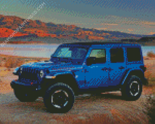 Blue Jeep Wrangler Diamond Paintings