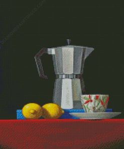Coffee Pot And Lemons Diamond Paintings