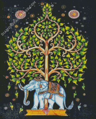 Elephant Tree Of Life Diamond Paintings