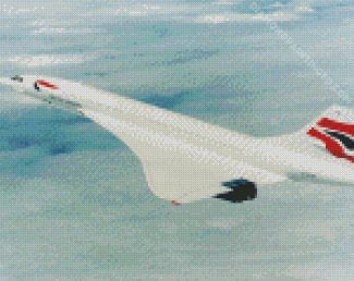 Flying Concorde Plane Diamond Paintings
